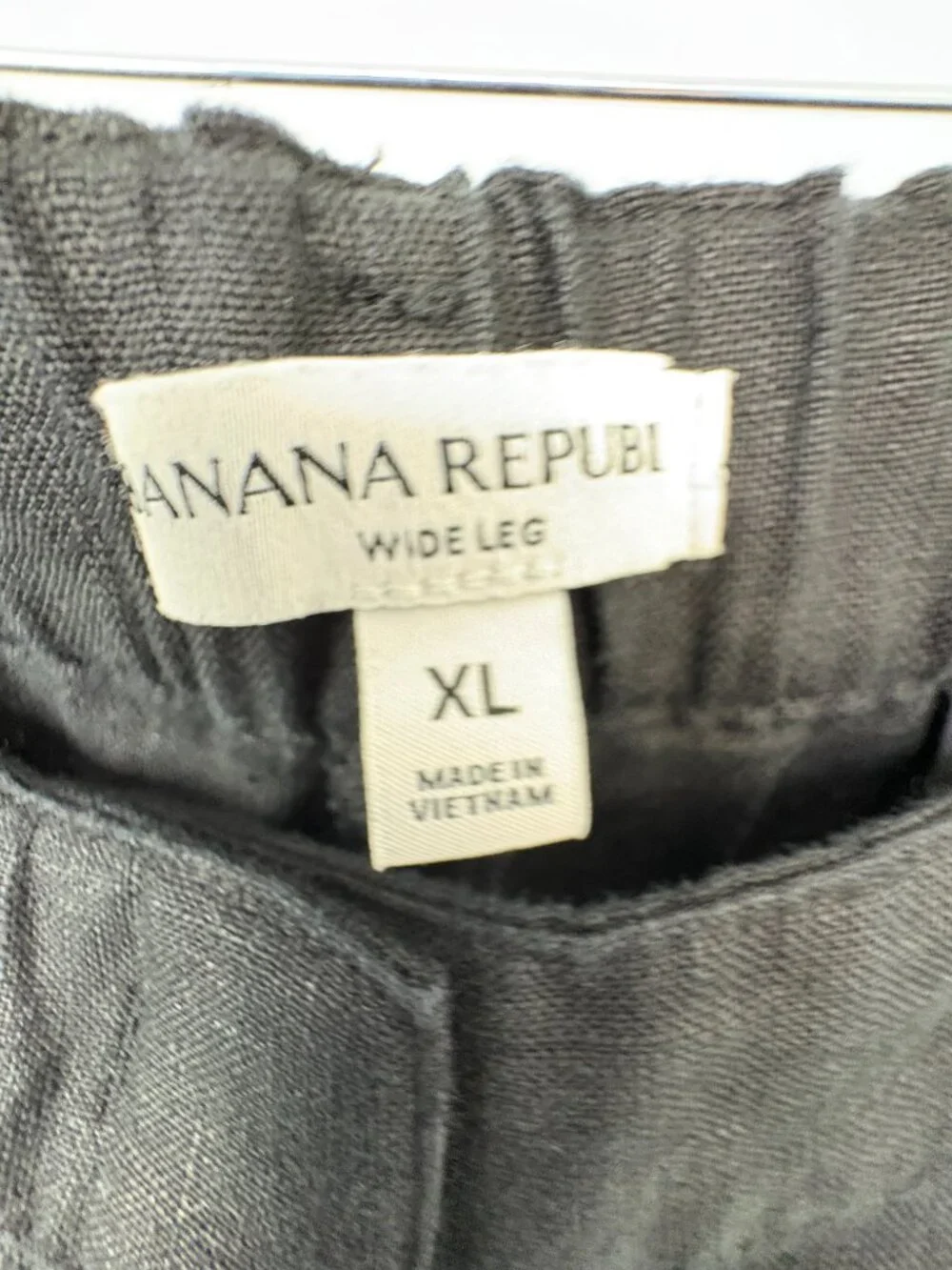 Banana Republic Black Wide-Leg Linen Pants Size XL Minimalist Capsule